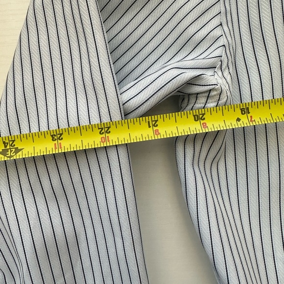 Hugo Boss 16.5 Fitted Shirt Long Sleeve Button Down Gray Grey Stripe Cotton MINT - Picture 9 of 11